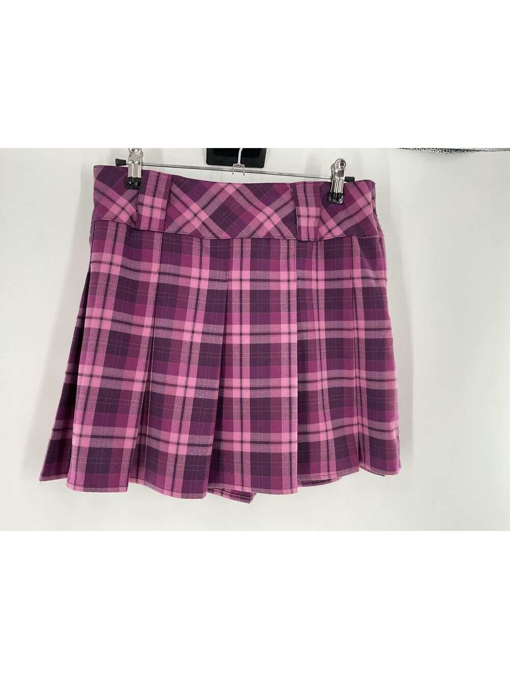 Wild Table Women’s Size Small Pleated Mini Skirt Purple Check 142